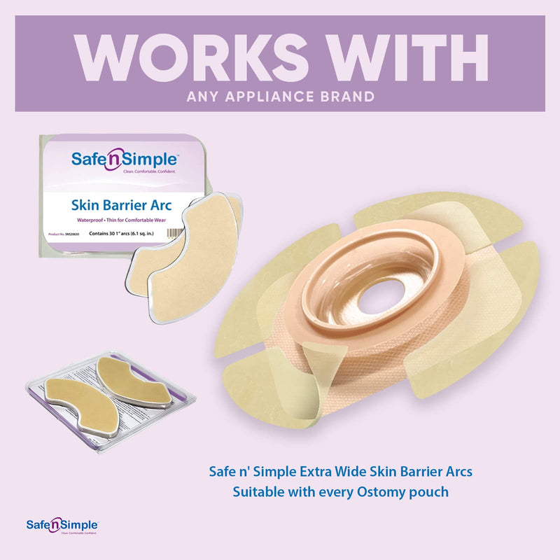 Safe n' Simple Skin Barrier Arc, 30 Count 1” x 30