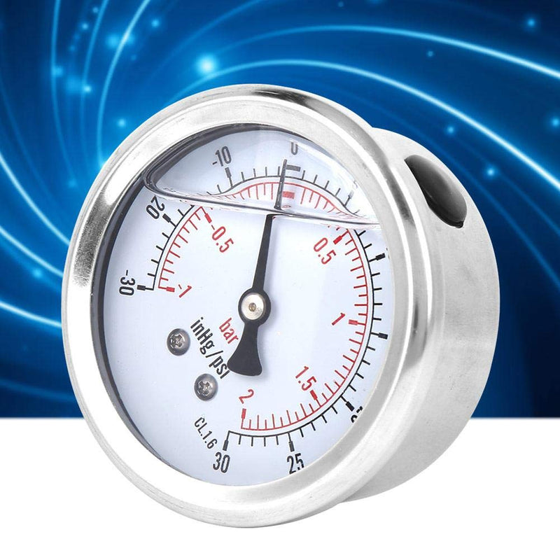 Pressure Gauge 1/4 BSP Oil Filled Pressure Gauge 1-2bar, -30-30inhg/psi, TS-PGGZ60Z4-2bar Y60 Axial Vacuum Pressure Gauge Radial Pressure Gauge