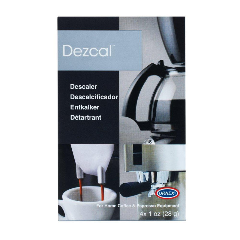 Urnex Dezcal Coffee and Espresso Descaler and Cleaner - 4 Uses - Activated Scale Remover Use with Home Coffee Brewers Espresso Machine Pod Machine Capsule Machine Kettles Garmet Steamers