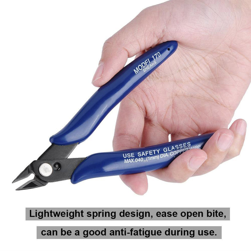 Richer-R 3D Printer Wire Cutter, Side Cutting Nippers Wire Cutter Snips Shears Diagonal Pliers Tool Compact, Lightweight, Refined and Comfortable Handle Design
