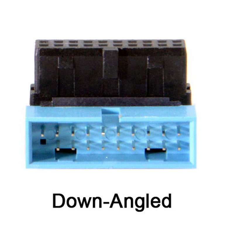 Xiwai USB 3.0 20pin Male to Female Extension Adapter Down Angled 90 Degree for Motherboard Mainboard