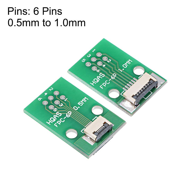 uxcell FFC FPC 6 Pin 0.5mm 1mm Pitch to DIP 2.0mm PCB Converter Board Couple Extend Adapter