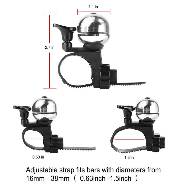 Accmor Classic Bike Bell, Adjustable Bicycle Bell, Universal Bike Bell,Loud Crisp Clear Sound Bicycle Bike Bell for Adults Kids silver