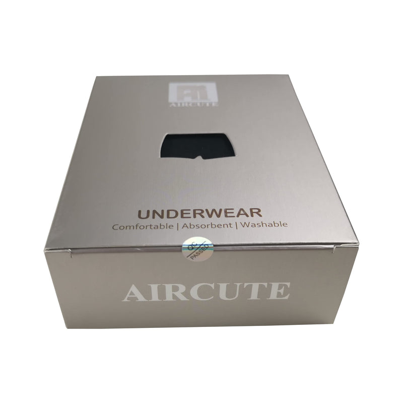 AIRCUTE Washable Urinary Incontinence Cotton Underwear for Men, Instant Absorbency, Bladder Leakage Protection Regular Boxer Briefs, Black (X-Large) X-Large