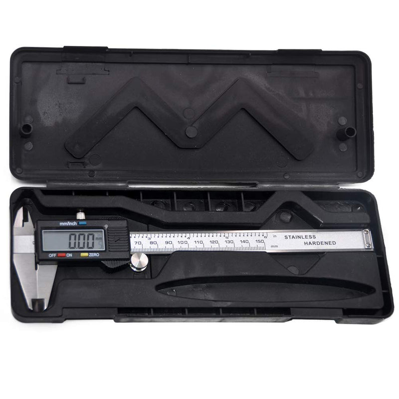 Oudtinx Electronic Digital Caliper Stainless Steel Body with Large LCD Screen | 0-6 Inches | Inch/Fractions/Millimeter Conversion 150mm