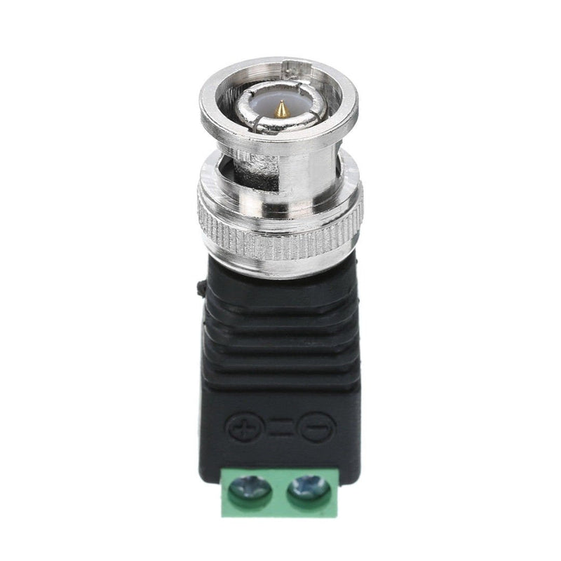 BNC Male Balun Connector 28 Pcs Coaxial Cat5 to BNC Male Connector and BNC to 2 Screw Camera Terminal Male Adpater for CCTV Surveillance Video Cameras Coaxial/Cat5/Cat6 Cable to BNC Male Connector
