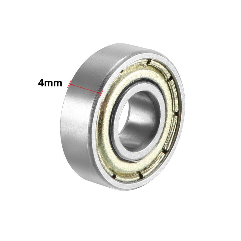 uxcell 695ZZ Deep Groove Ball Bearing Double Shield 695-2Z 1080095, 5mm x 13mm x 4mm Carbon Steel Bearings (Pack of 4) 5mmx13mmx4mm
