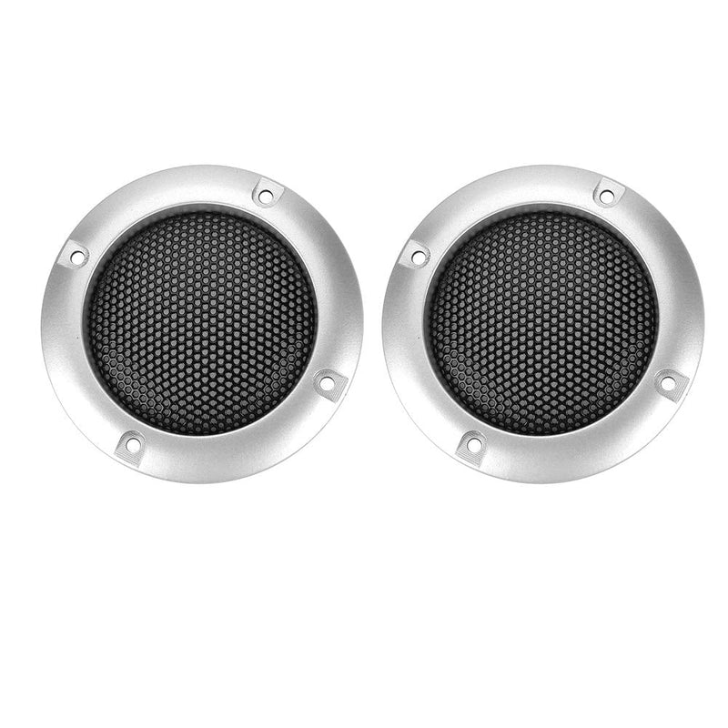 Zopsc 2PCS Compact Stereo Speaker Mesh Cover 2 inch Elegant Shatter Resistant Decorative Steel Mesh Circle Car Speaker Protective Cover (Plus 4 Screws)(Sliver) Sliver