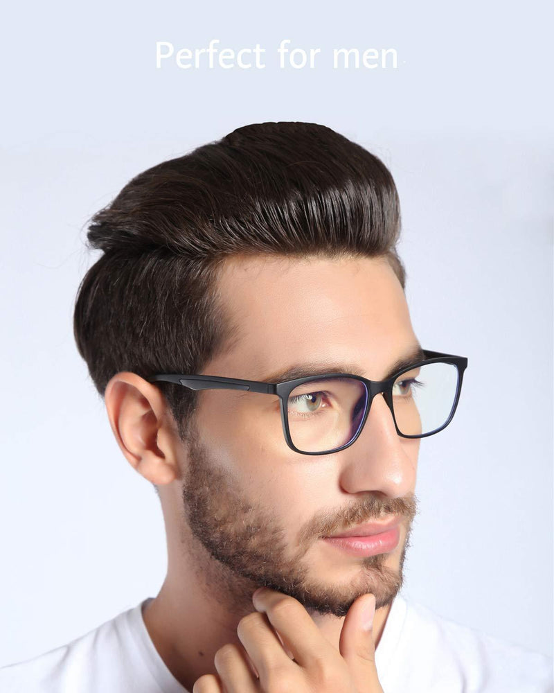 ANRRI Blue Light Blocking Glasses Lightweight Eyeglasses Frame Filter Blue Ray Computer Game Glasses Classic Black