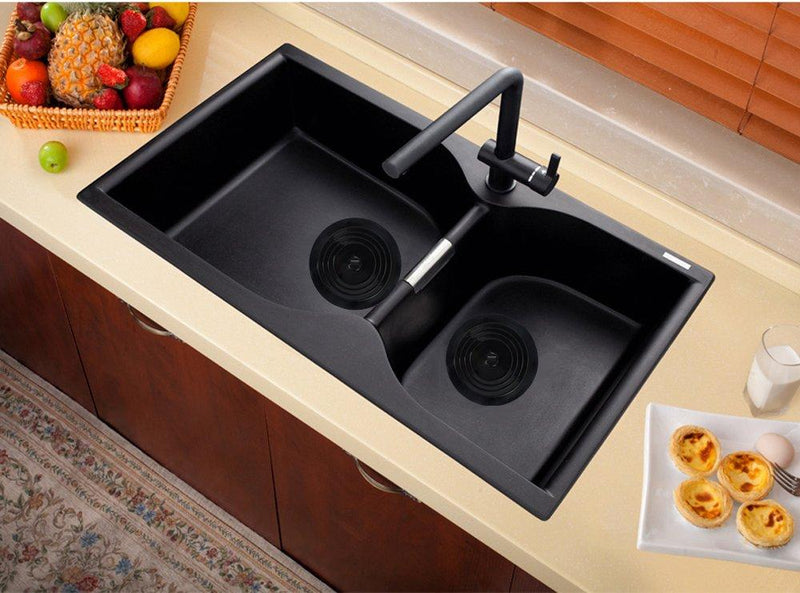 V-TOP Tub Stopper 2 Pack, 6 inches Large Silicone Drain Plug Hair Stopper Flat Suction Cover for Kitchen Bathroom and Laundry Black