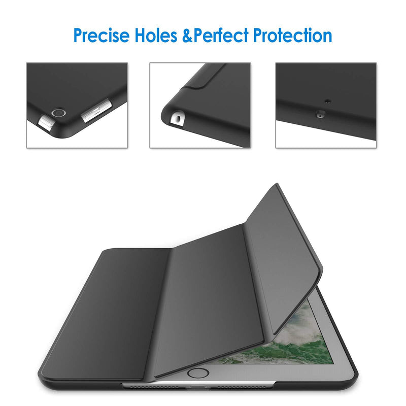 JETech Case for iPad (9.7-Inch, 2018/2017 Model, 6th/5th Generation), Smart Cover Auto Wake/Sleep, Black