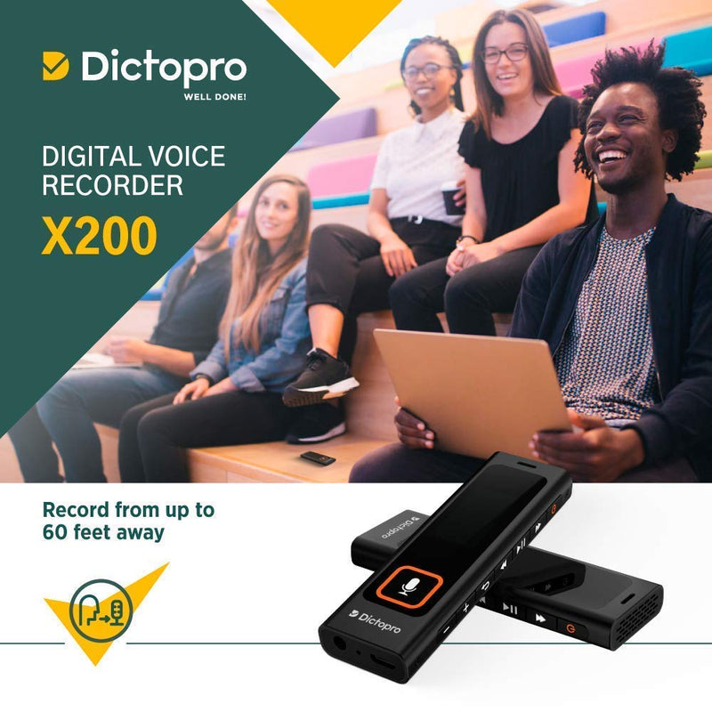 Digital Voice Activated Recorder w/Password Protection - HQ Recording from 60ft, Record Lectures & Meetings, Sensitive Microphone, Automatic Noise Reduction, 582H Playback, Small & Portable, USB, 8G