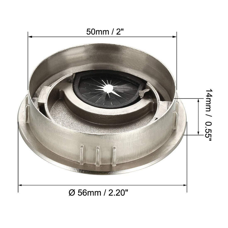 uxcell Cable Hole Cover, 2" Zinc Alloy Desk Grommet for Wire Organizer, 2 Pcs (Wire Drawing, Silver) 2 Inch Brushed Silver