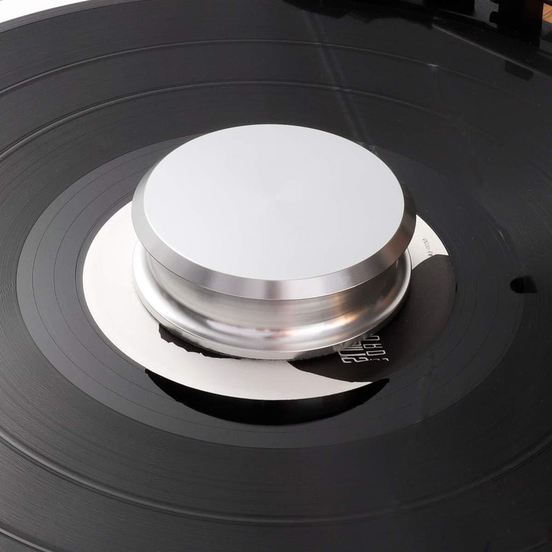 Record Weight Stabilizer by FEMELI,Turntable Weight Clamps-Low Profile to Fits Under Dust Cover of Turntable Vinyl Disc LP Record Player (Silver) Short Silver