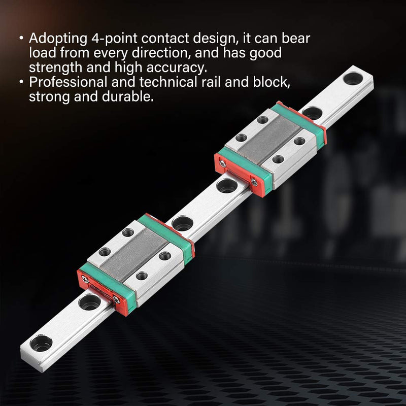 Linear Motion Rail, Bearing Steel 150mm Linear Slide Rail with 2pcs MGN9B Rail Block, MGN9B for Industry Automatic Equipment