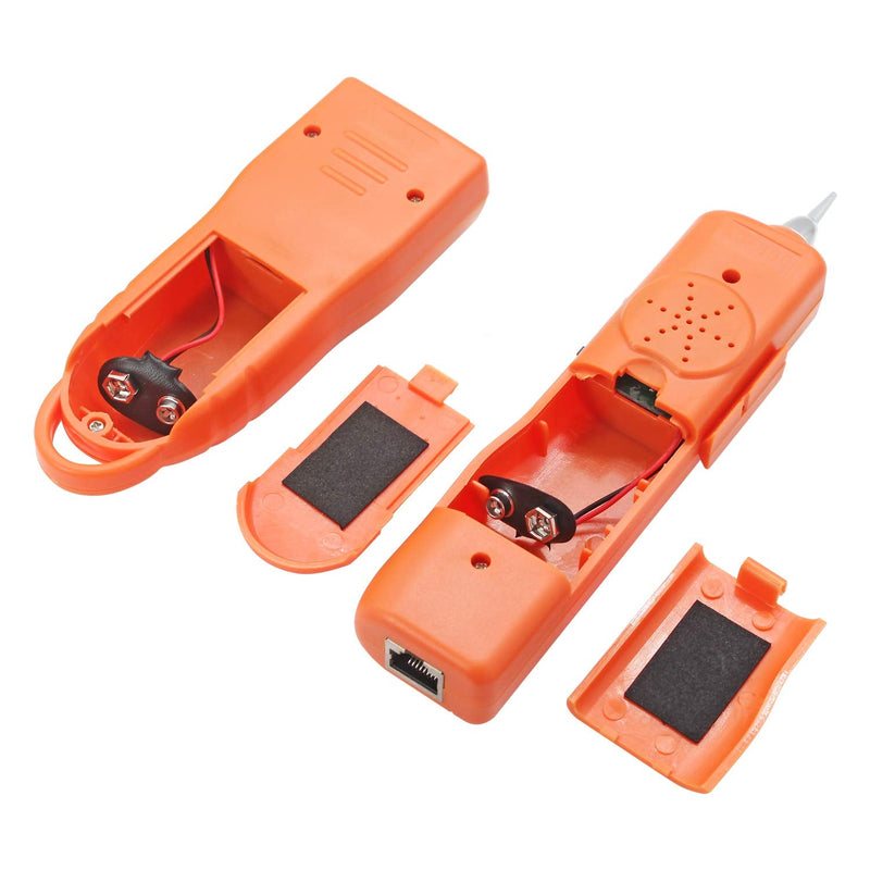 BOOGIIO Wire Tester RJ45 RJ11 Cable Tracker Line Finder Multifunction Wire Tracker Ethernet LAN Network Cat5 Cat6 with Earphone for Cable Collation, Network Maintenance Collation, Telephone Line Test Orange