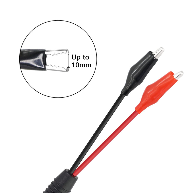 YACSEJAO 2 PCS DC Female Jack to Alligator Clip Power Cable 50CM /19.7Inches 2.1mmx5.5mm 12V DC Female Jack to Alligator Clip Power Cable