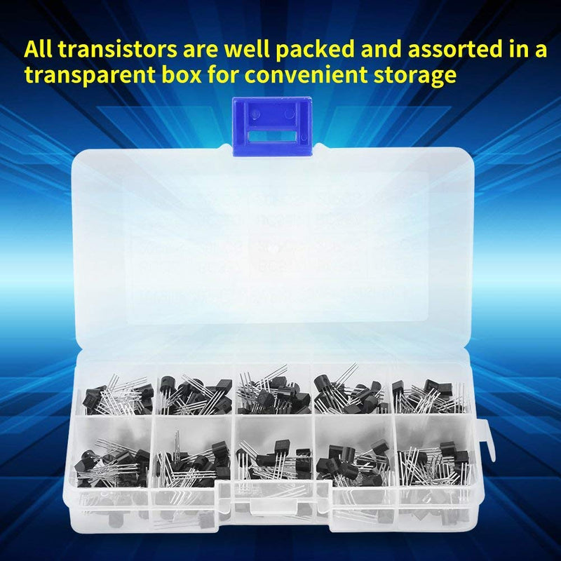 200pcs 10 Values NPN PNP Power General Purpose Transistors Assortment Kit TO-92 BC327-BC558 REUSABLE PACKAGING socialme-eu