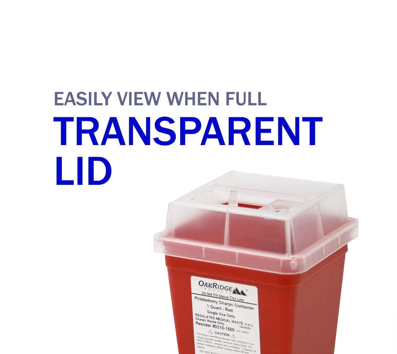 OakRidge Products 1 Quart Size (Pack of 3) Sharps Disposal Container - Approved for Home and Professional use