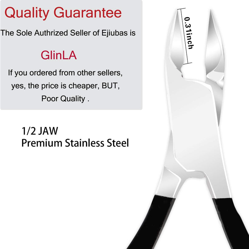 Cuticle Trimmer with Cuticle Pusher - Ejiubas Cuticle Remover Cuticle Nipper Professional Stainless Steel Cuticle Cutter Clipper Durable Pedicure Manicure Tools for Fingernails and Toenails Black Cuticle Nipper & Pusher