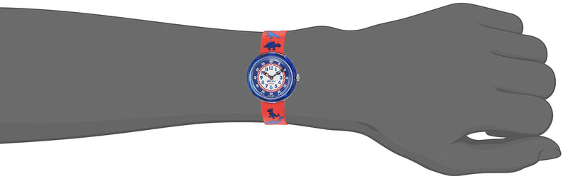 Flik Flak Kids' Color Explosion Quartz Polyester Strap, Red, 14 Casual Watch (Model: ZFBNP117)