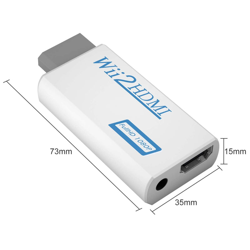 Wii to HDMI Converter, Wii to HDMI Adapter 1080P 720P, Output Video Audio Adapter HDMI Converter with 3.5mm Audio Jack&HDMI Output Supports All Wii Display Modes