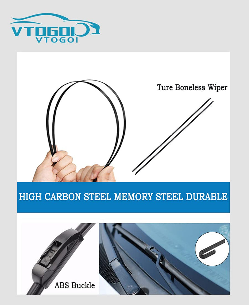 OEM Quality 13''+13''Premium All-Season Durable and Quiet Auto Replacement Windshield Wiper Blades(Set of 2) 13"+13"(Pair for Front Windshield)