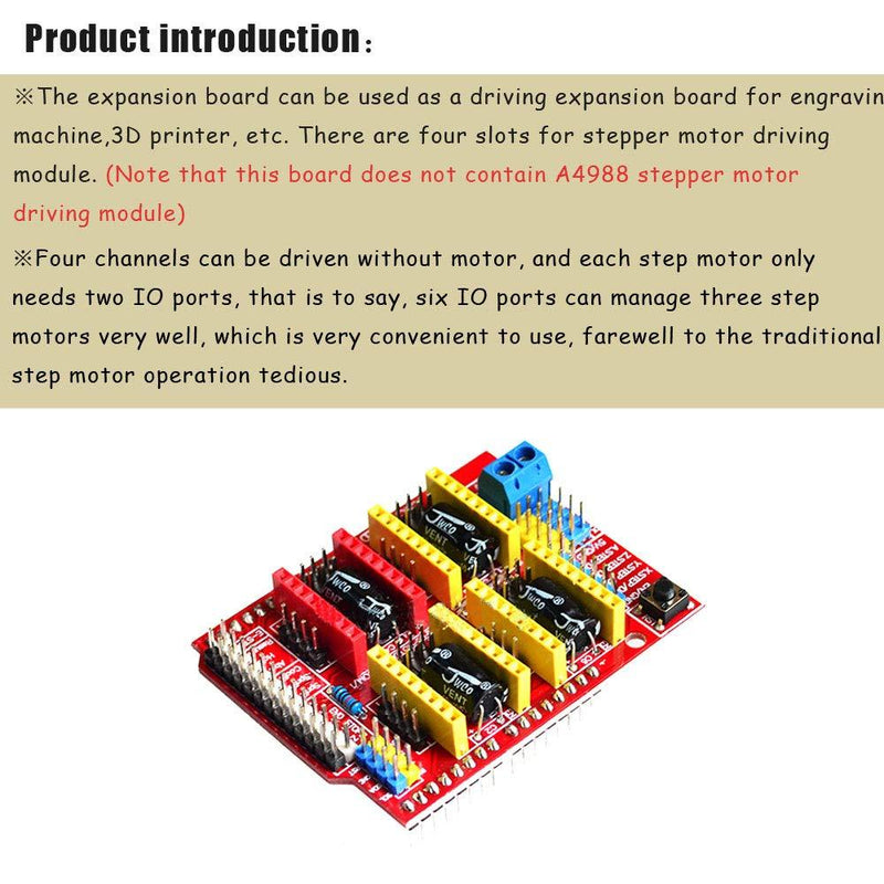 Ximimark 2Pcs V3 Engraver 3D Printer CNC Expansion Shield Board A4988 Driver Board for Arduino