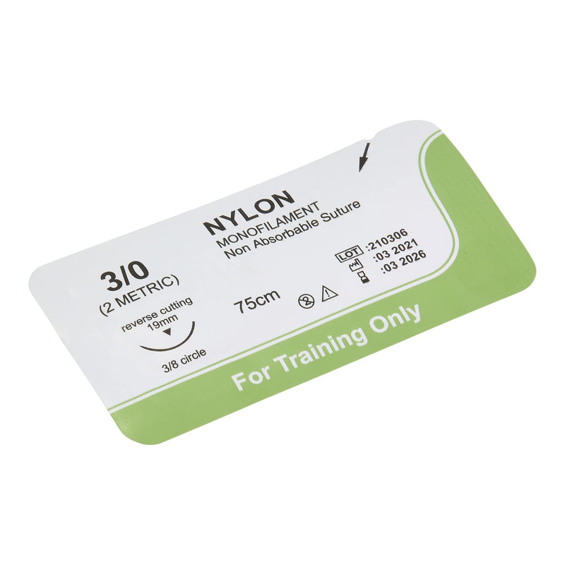 Nylon wound suture thread (pack of 12) | The Best Wound Suture Thread for Educational Practice Only | For medical students, doctors, dentists and veterinarians | Silk 3/0 wound suture thread | Wound suture kit accessory