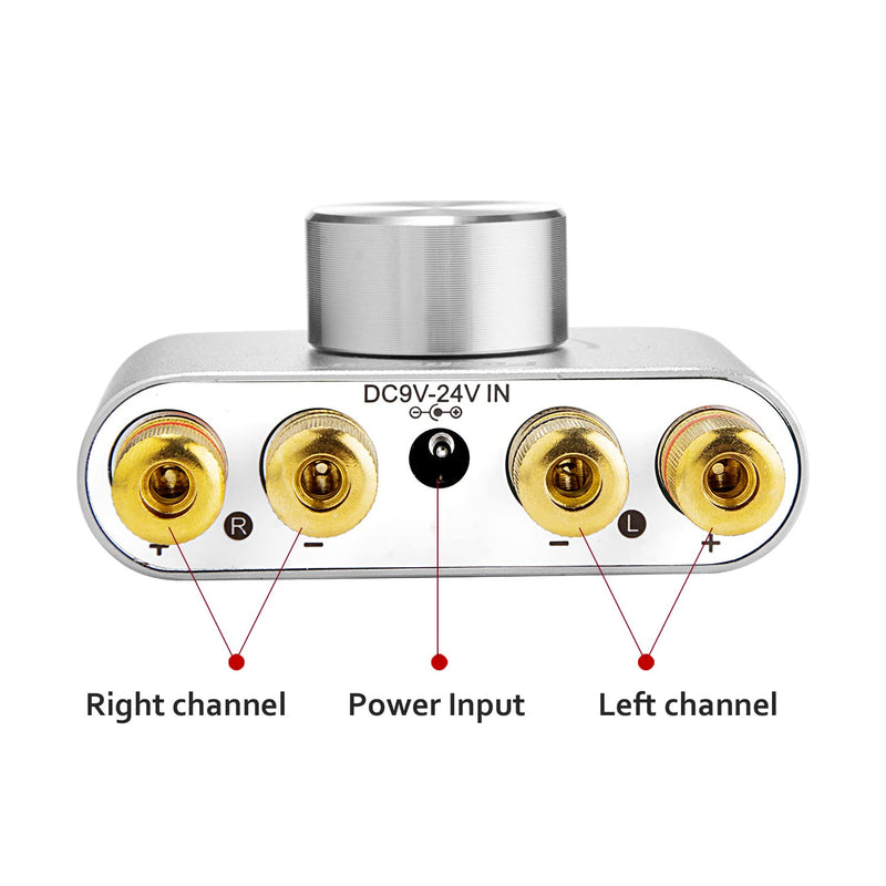 Facmogu F900S Mini Bluetooth 5.0 Power Amplifier 80W+80W, Wireless Stereo Hi-Fi Digital Audio Receiver with Power Supply 12V 5A Power Adapter, 2 Channel w/ AUX USB BT Input (Silver) Silver