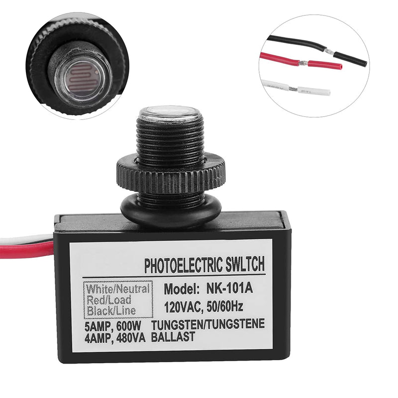 2 Pack Light Control Sensor Button Switch,2 Pack Photoelectric Switch,120V AC Outdoor Hard-Wired Post Eye Light Control, Dusk to Dawn Sensor,with Automatic Illumination Detection Circuit 2 Pack
