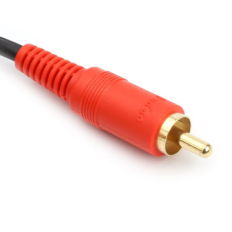 RCA Female to 2 RCA Male Y-Cable Stereo Audio Cable with OFC Conductor Dual Shielding Gold Plated Metal Shell Flexible PVC Jacket (0.2M/0.5FT)