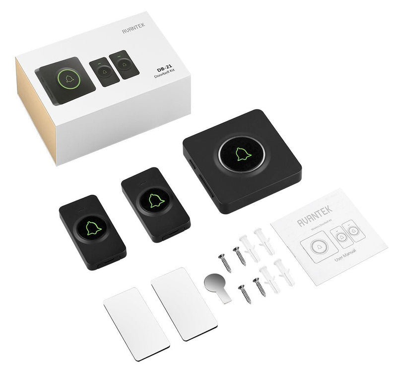 AVANTEK Wireless Doorbell over 1300 Feet Wireless Range, Waterproof Door Bell Kit with 2 Buttons, 56 Melodies & 5 Volume Levels