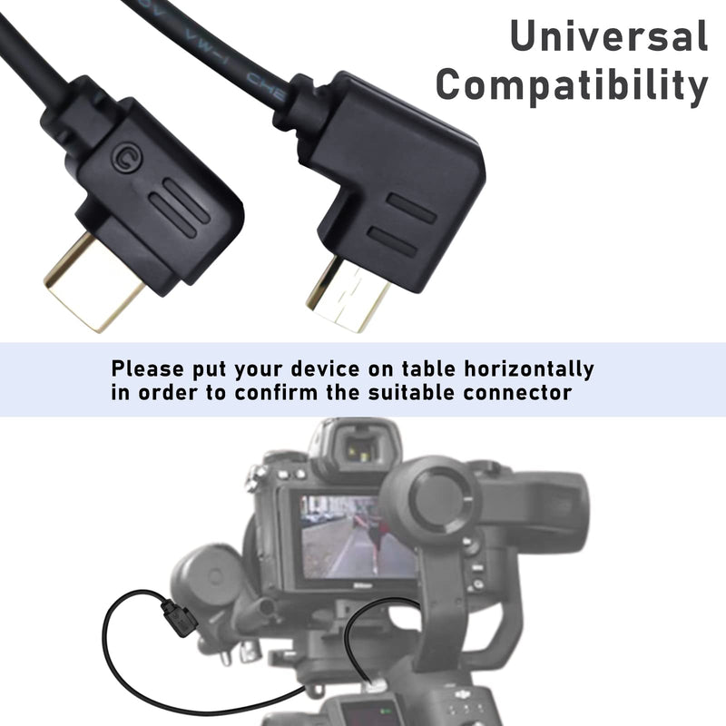 Toileum RSS Control Cable, USB-C to Multi-USB Multi-Camera Control Cable for DJI Ronin-SC 2 Stabilizer, to for Sony A9, A7, A7S, A7/A7S/A7R II, A7/A7R III 30cm, Control Accessory (Upwards) Upwards