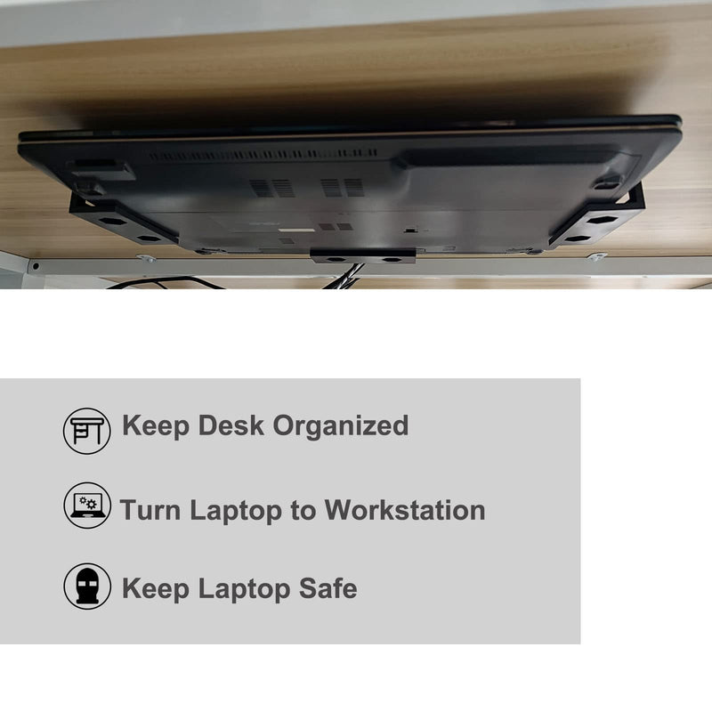 PIAOLGYI 6 Pcs Under Desk Laptop Holder Mount with Screw,Under Desk Laptop Mount Bracket,Add On Under Table Laptop/Keyboard Storageï¼ˆ6 Pcsï¼‰