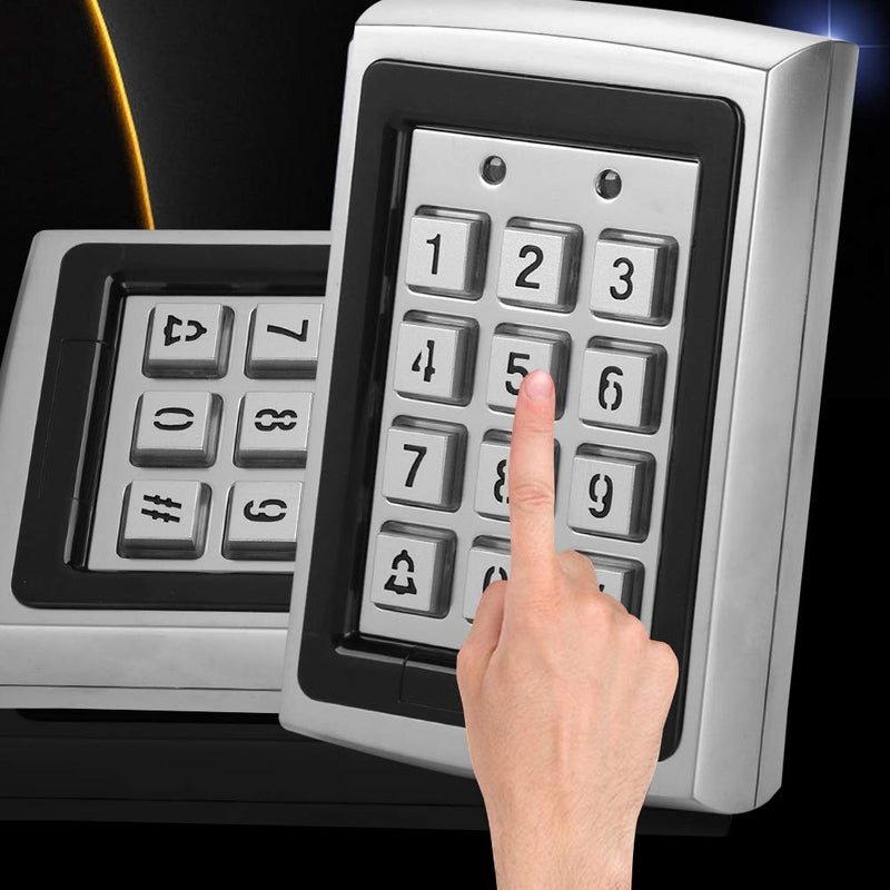 RFID 125KHz Standalone Access Control with Blue Backlit Keypad Support 1000 Users (Silver)