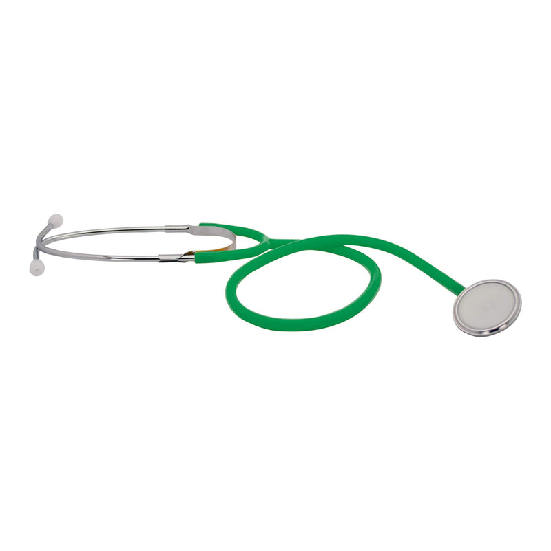 Flat head stethoscope in green | nickel-free aluminum-plastic combination | ultralight & great acoustics | flexible Y-hose with bridge piece | Ideal for doctors, nursing staff & private use