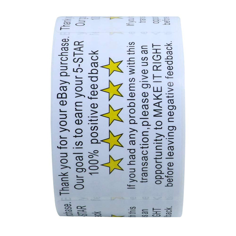 Hybsk 2"x3" Ebay Thank You for Your Purchase Feedback Shipping Labels Adhesive Label 200 Per Roll