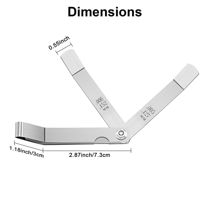 2 Pieces Steel Feeler Gauge Dual Marked Metric and Imperial Measuring Tool (32 Blades Feeler Gauge, 16 Blades Feeler Gauge) 32 Blades Feeler Gauge, 16 Blades Feeler Gauge