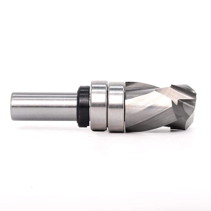 Sinoprotools spiral milling cutter 8mm shaft up-down cut, solid carbide milling cutter, compression milling cutter with 2 ball bearings on the shaft, double-edged router, for DIY woodworking 8x25mm Z2+2