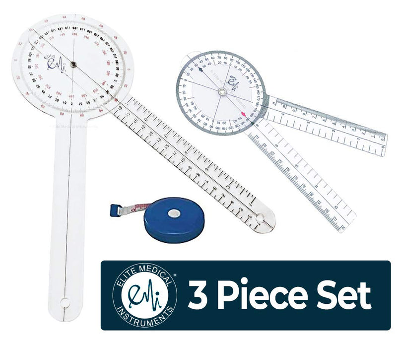 EMI EGM-427TM 12", 8", and Tape Measure Goniometer Set - 3 Pieces