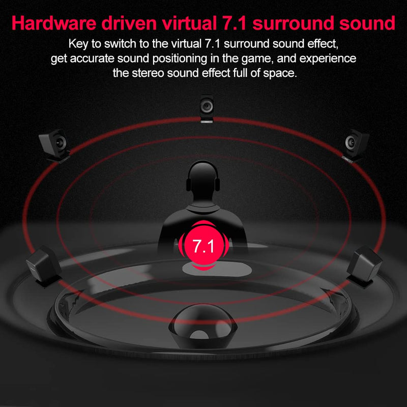 [Upgrade]1Mii USB Sound Card USB to 3.5mm Jack Audio Adapter - Virtual 7.1 Surround Sound - HyperX USB Adapter Works for PS4/PC/MAC/Stereo Headsets, External Sound Card No Drivers Needed Plug and Play