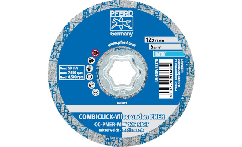 Pferde 42002096 fleece discs "Cc-Pner Mw 125 Sic F", 1 V