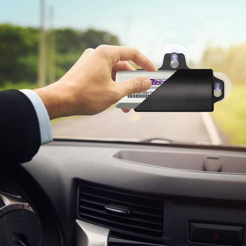 EZ Pass Holder. Super Strong Holder with Suction Cups Holds Tightly to Your Car Windshield (Black) Black