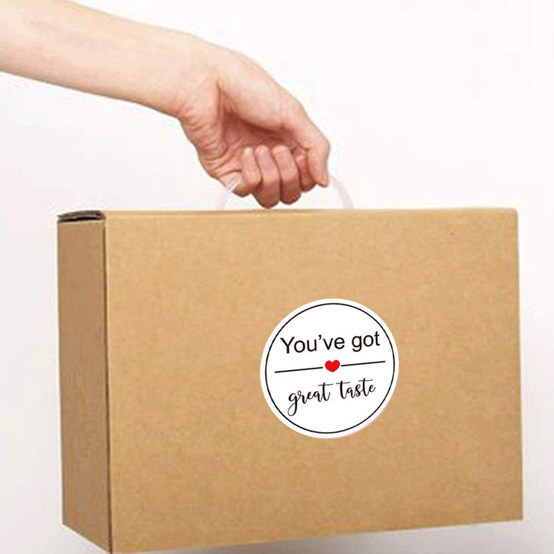 You've Got Great Taste Stickers 2 Inch Business Thank You Labels - You've Got Great Taste Labels Thank You Stickers 500 Shipping Stickers Packaging Envelop Sealing Labels Per Roll (White, 2 Inch) White