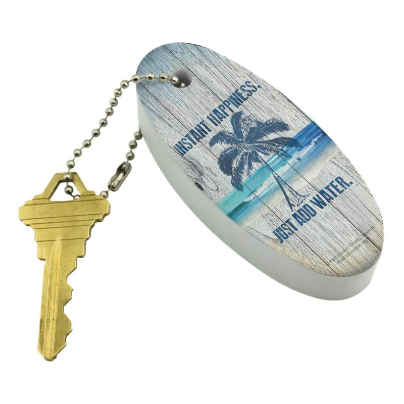 Graphics and More Instant Happiness Just Add Water Tropical Beach Floating Keychain Oval Foam Fishing Boat Buoy Key Float