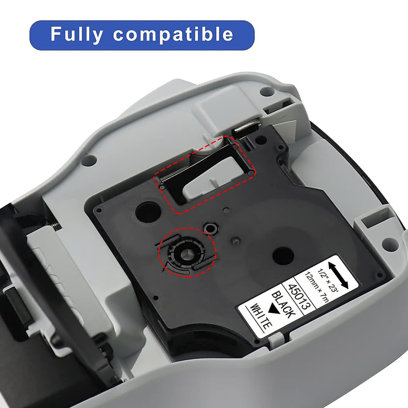 Compatible Label Maker Tape Replacement for DYMO D1 Label Tape Color Combo Set 45013 45015 45016 45017 45018 45019 for Dymo LabelManager 160 280 210D 420P 220P 360D, 1/2" x 23',6 Pack