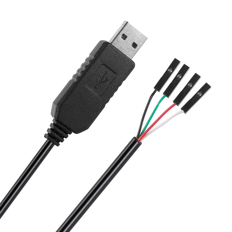 Atnsinc 2Pack PL2303 PL2303HX USB to TTL Serial Adapter 3.3V Debug Cable, USB to RS232 TTL Converter 4 Pin Female Socket Download Cable (PL2303HX Cable)