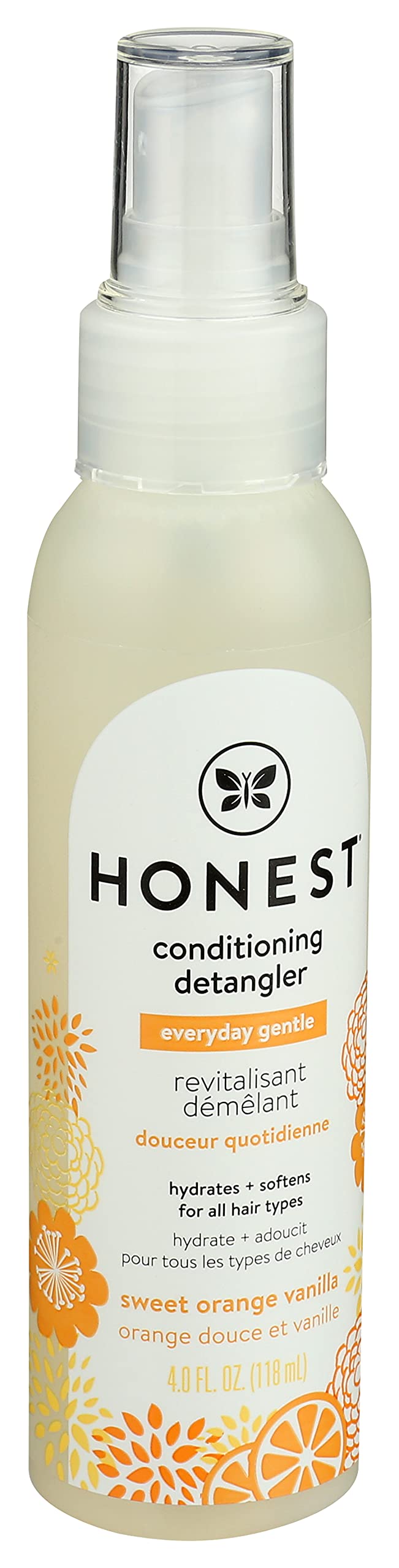 The Honest Company Sweet Orange Vanilla Conditioning Detangler, Lightweight Leave-in Conditioner & Fortifying Spray, Paraben and Synthetic Fragrance Free, Plant-Based, VEGAN, 4 fl oz Conditioning Detangler Spray 4 Fl Oz (Pack of 1)