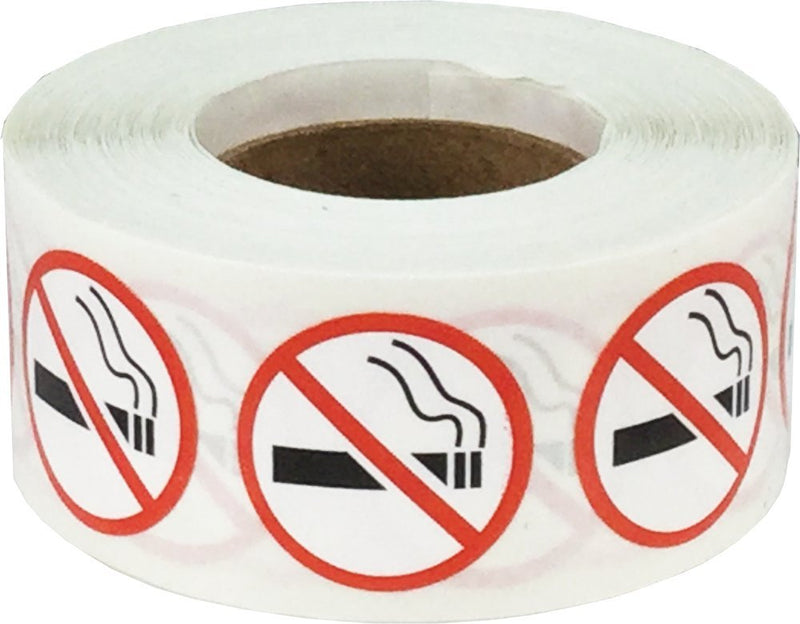 No Smoking Stickers 3/4 Inch 500 Adhesive Labels